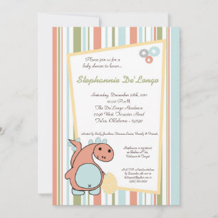 Dinos Play Dinosaurs T Rex Baby Shower Invitation