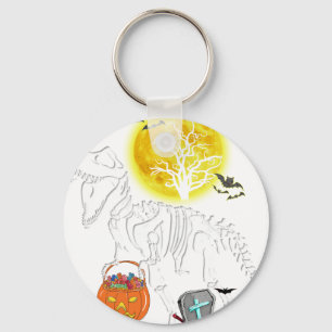 dinosau skull halloween key ring
