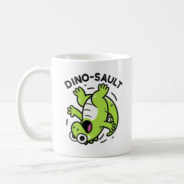 Dinosault Funny Dinosaur Pun  Coffee Mug (Left)