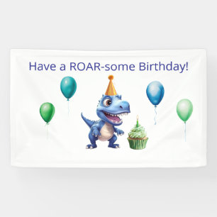 Dinosaur 1st Birthday Banner Boy   Personalised 