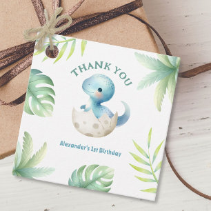 Dinosaur 1st Birthday Boy Cute Favour Tags
