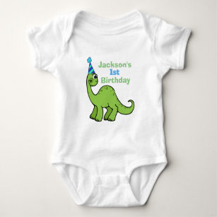 Dinosaur 1st Birthday Custom Baby Bodysuit