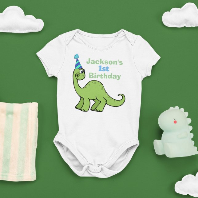 Dinosaur 1st Birthday Custom Baby Bodysuit (Creator Uploaded)