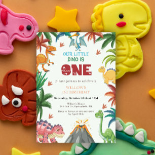 Dinosaur 1st Birthday Invitation