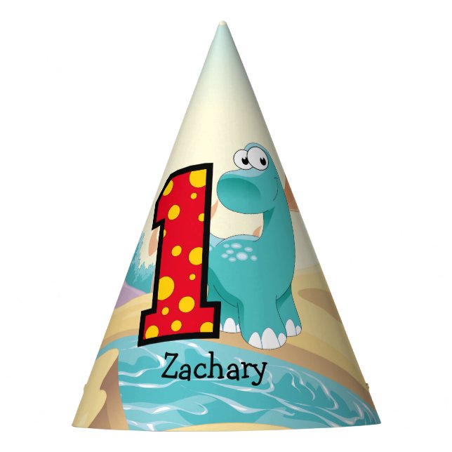 Dinosaur 1st Birthday Party Custom Hat (Front)