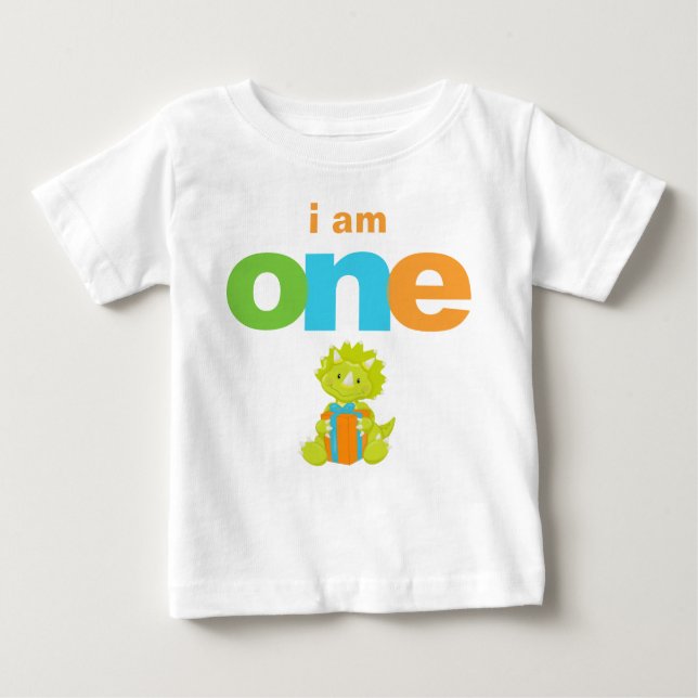 Dinosaur 1st Birthday T-shirt Toddler Baby Kid (Front)