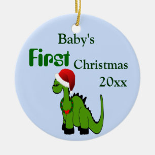 Dinosaur 1st Christmas Ceramic Ornament