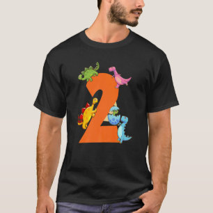 Dinosaur 2 Years Old 2nd Birthday Party T-Shirt