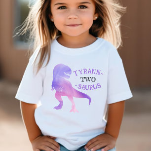 Dinosaur 2nd Birthday Purple Tyrannosaurus Rex Baby T-Shirt