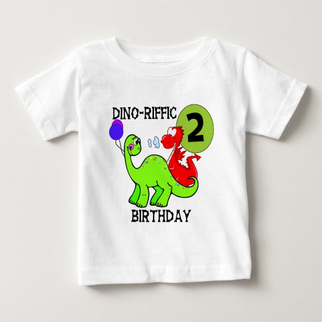 Dinosaur 2nd Birthday T-shirts and Gifts (Front)