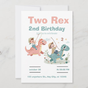 Dinosaur 2nd  invitation