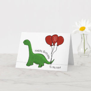 Dinosaur 30th (or any) birthday son card