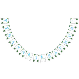 Dinosaur 3rd Birthday Party Blue Tyrannosaurus Rex Bunting