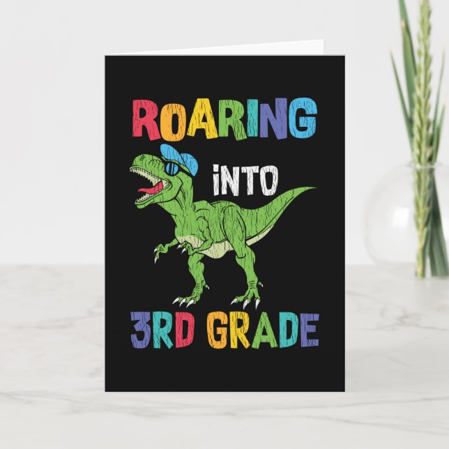 Dinosaur 3rd Grade Back to School Kids Gift Card (Front)