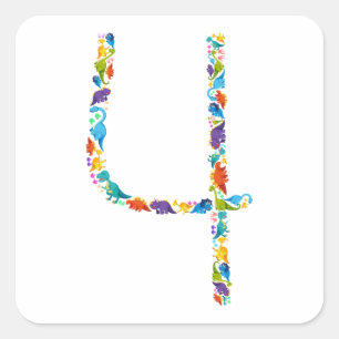 Dinosaur 4th Birthday For 4 Year Old Square Sticke Sticker