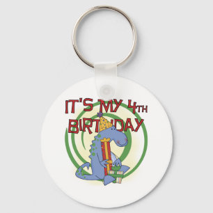 Dinosaur 4th Birthday T-shirts and Gifts Key Ring