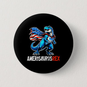 Dinosaur 4th Of July Amerisaurus T Rex Funny  6 Cm Round Badge