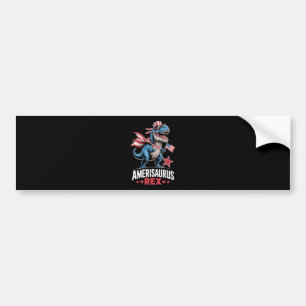 Dinosaur 4th of July Amerisaurus T Rex Funny Bumper Sticker