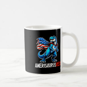 Dinosaur 4th Of July Amerisaurus T Rex Funny Coffee Mug