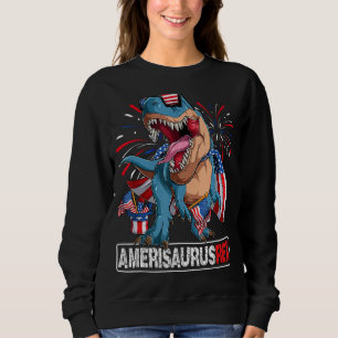 Dinosaur 4th of July Boys Girls Men Amerisaurus T Sweatshirt