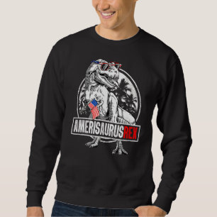 Dinosaur 4th Of July Kid Boy Men Amerisaurus Rex P Sweatshirt