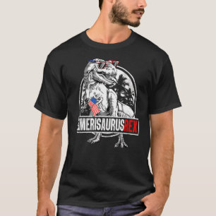 Dinosaur 4th Of July Kid Boy Men Amerisaurus Rex P T-Shirt