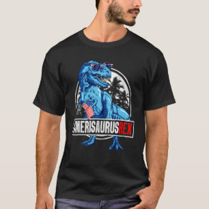 Dinosaur 4th of July Kid Boy Men Amerisaurus Rex P T-Shirt