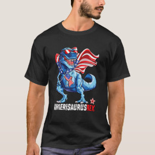 Dinosaur 4th Of July Kids Boys Men Amerisaurus Rex T-Shirt