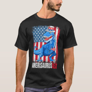 Dinosaur 4th Of July Kids Boys Men Amerisaurus Rex T-Shirt