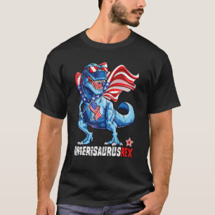 Dinosaur 4th Of July Kids Boys Men Amerisaurus Rex T-Shirt