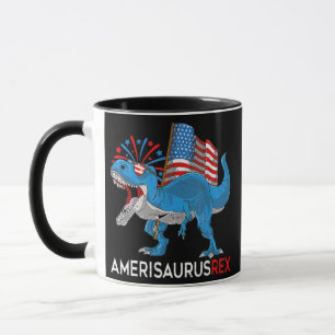 Dinosaur 4th of July Kids Boys Men Amerisaurus T Mug