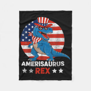 Dinosaur 4th Of July Men Women Boys Girls Amerisau Fleece Blanket