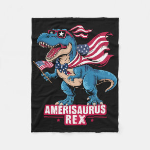 Dinosaur 4th Of July Men Women Boys Girls Amerisau Fleece Blanket