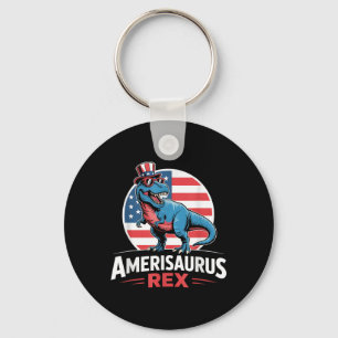 Dinosaur 4th Of July Men Women Boys Girls Amerisau Key Ring