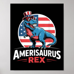 Dinosaur 4th Of July Men Women Boys Girls Amerisau Poster