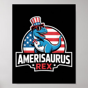 Dinosaur 4th Of July Men Women Boys Girls Amerisau Poster