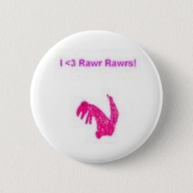 dinosaur 6 cm round badge (Front)