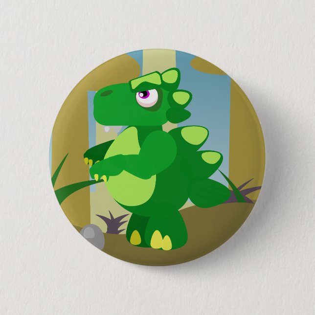 Dinosaur 6 Cm Round Badge (Front)
