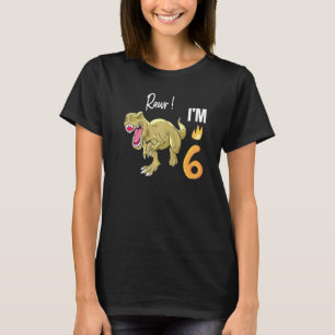 Dinosaur 6th Birthday Reptile Animal Graphic T-Shirt