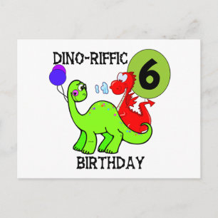 Dinosaur 6th Birthday T-shirts and Gifts Postcard