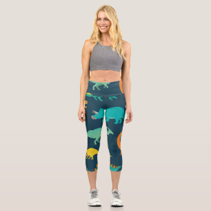 Dinosaur Adventure: Kids' Nursery Wallpaper Capri Leggings