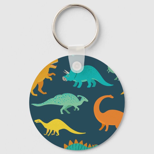 Dinosaur Adventure: Kids' Nursery Wallpaper Key Ring (Front)