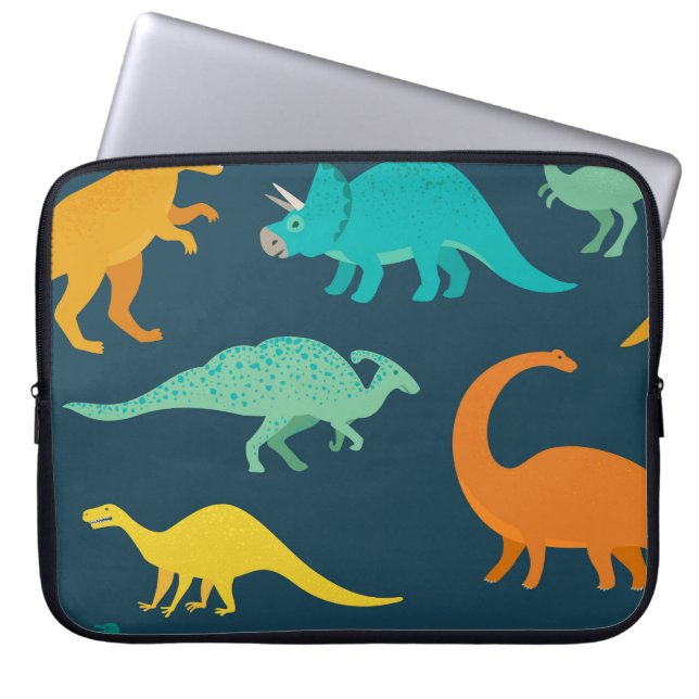 Dinosaur Adventure: Kids' Nursery Wallpaper Laptop Sleeve (Front)