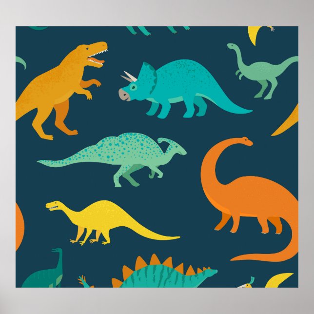 Dinosaur Adventure: Kids' Nursery Wallpaper Poster (Front)