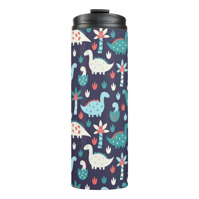 Dinosaur Adventure Seamless Design Thermal Tumbler (Front)