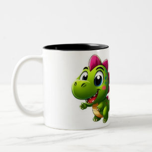 Dinosaur Adventure Sticker Two-Tone Coffee Mug