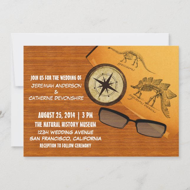 Dinosaur Adventure Wedding Invitation (Front)