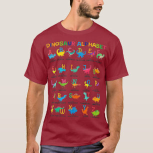 Dinosaur Alphabet - Colourful Back To School T-Shirt