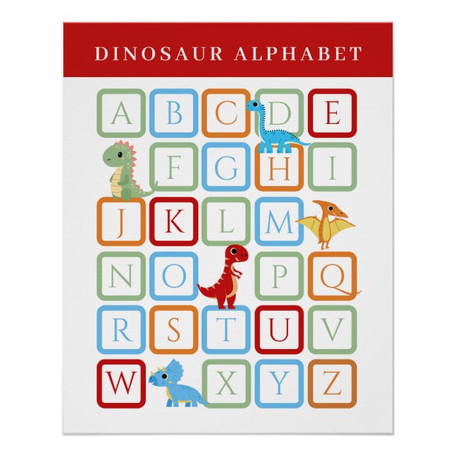 Dinosaur Alphabet Educational Poster (Front)