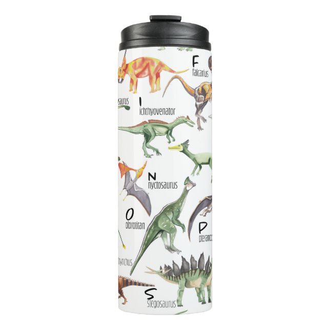 Dinosaur Alphabet Thermal Tumbler (Front)